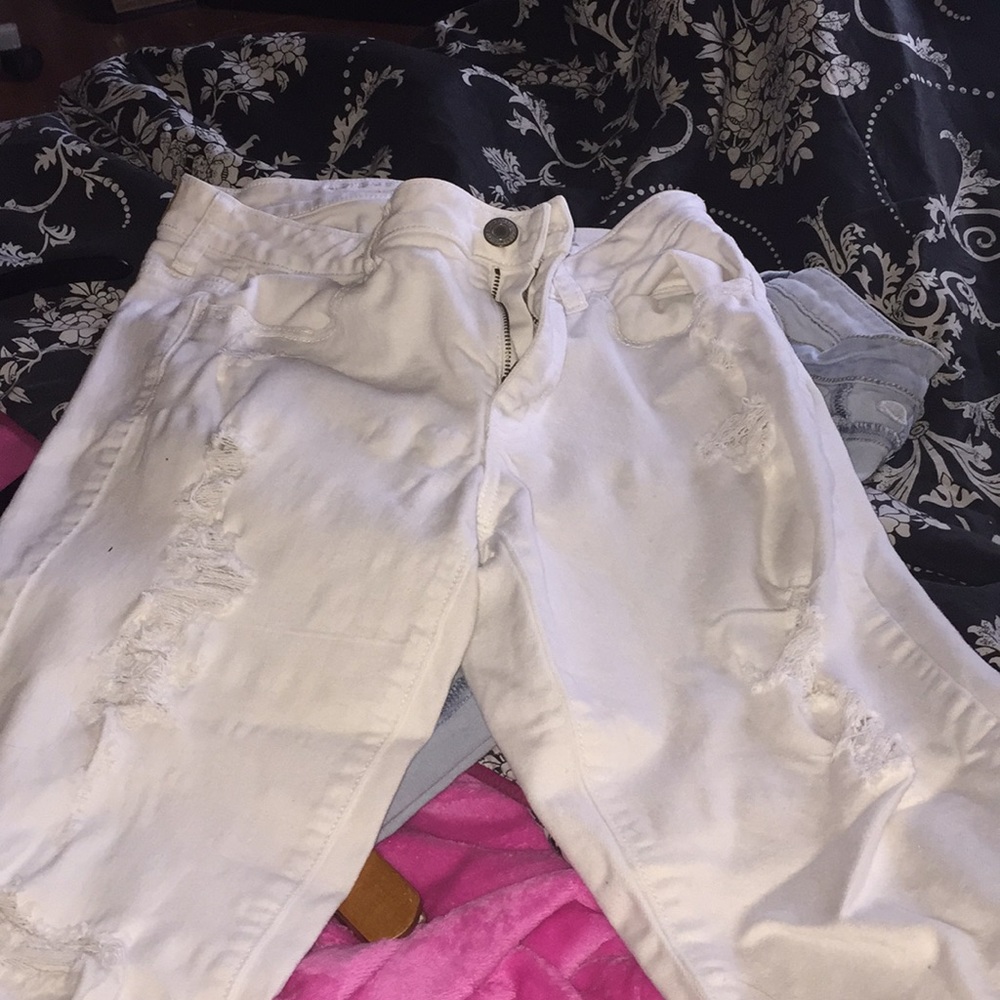 White ripped jeans